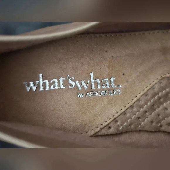 What's What by Aerosoles metallic Beige Sheen Leather Pump Comfort Flats Sz 6 US - Picture 7 of 10